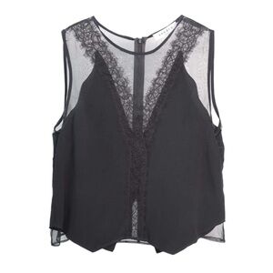 NWOT Sandro Paris Silk Dentelle Lace Top Available In Ivory White - Size S